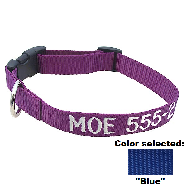 Adjustable Nylon Collar - with Personalized Embroidery, - Lucky Pet